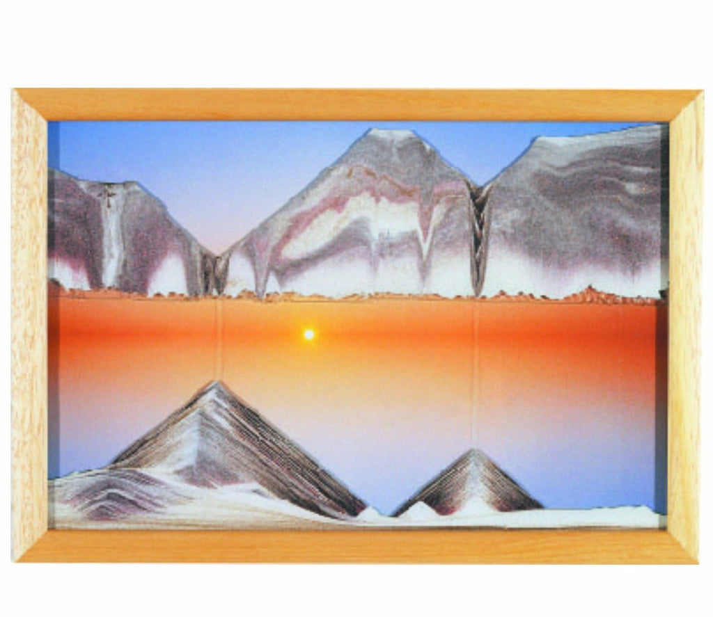 Moving Sand Art Picture Sunset in Frame in Movie Series