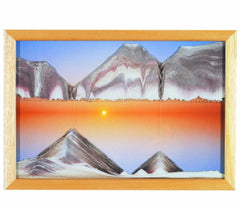 Moving Sand Art Picture Sunset in Frame in Movie Series
