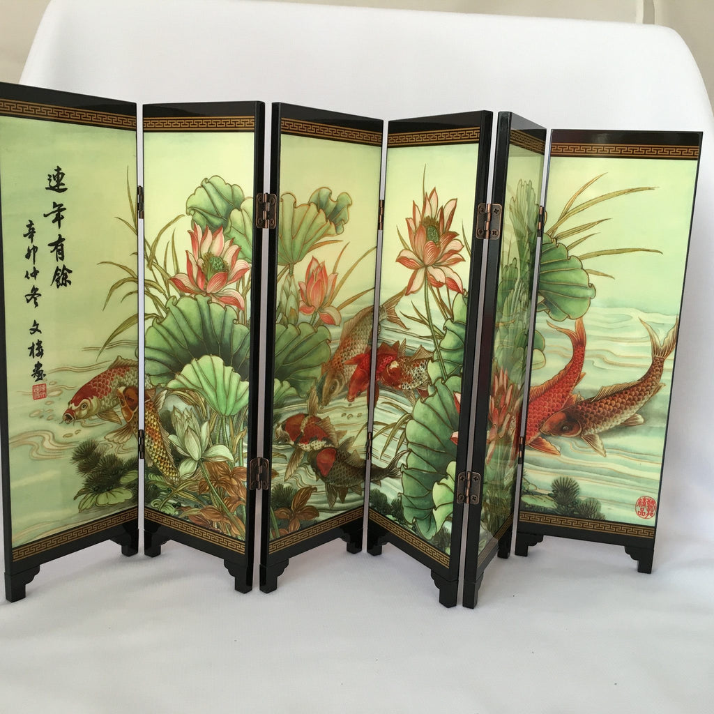 Feng Shui Tabletop Art with Fish Paintings