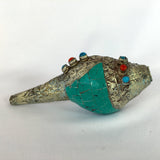 Antique Tibetan Turquoise Conch Shell
