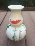 Red Bat and Flowers of Four Seasons Chinese Porcelain Flower Vase