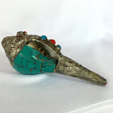 Antique Tibetan Turquoise Conch Shell