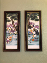 Porcelain Wall Art Paintings of Little Chinese Boys