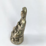 Antique Bronze Figurine Praying Quan Yin