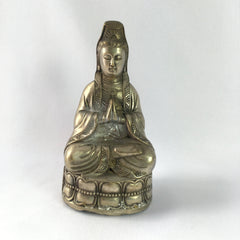 Antique Bronze Statue Praying Kwan Yin