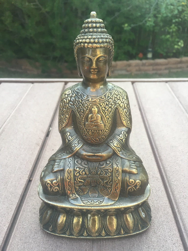 Antique Bronze Statue Meditation Buddha