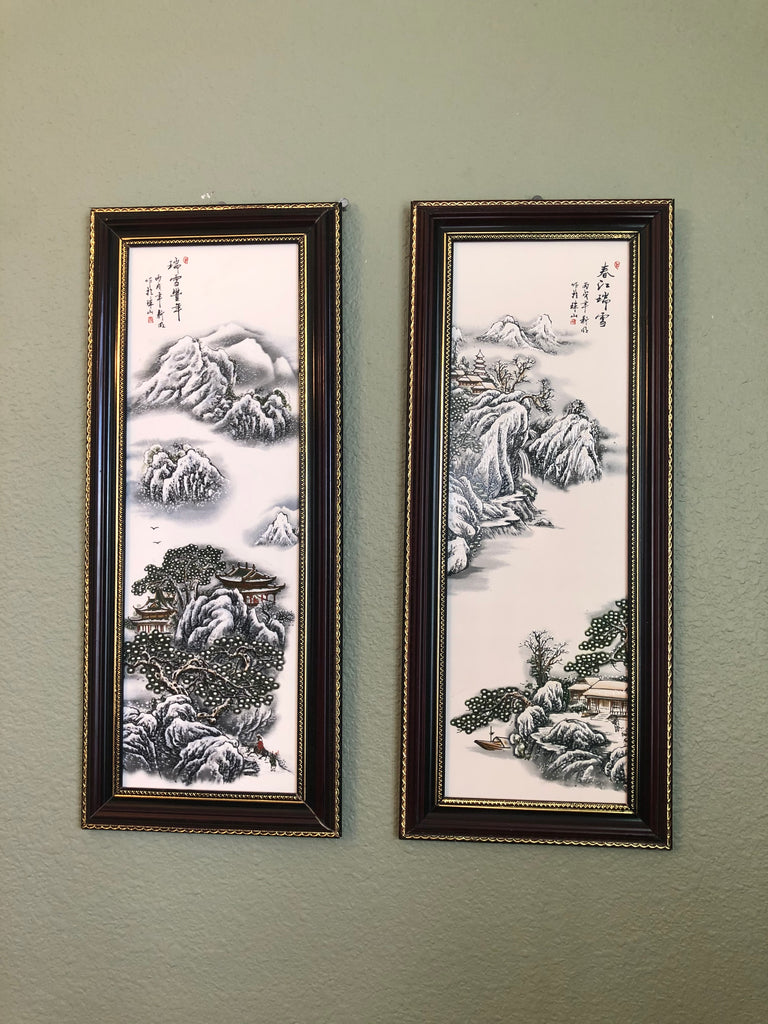 "Peaceful Snow" Chinese Porcelain Wall Art Paintings