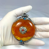 Antique Tibetan Amber Pendant